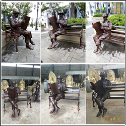 室外大型看書(shū)人物雕塑 